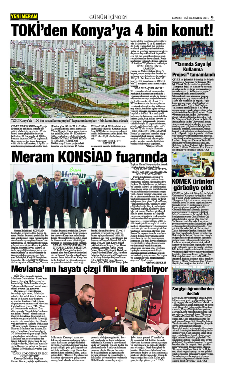 14 Aralık 2019 Yeni Meram Gazetesi