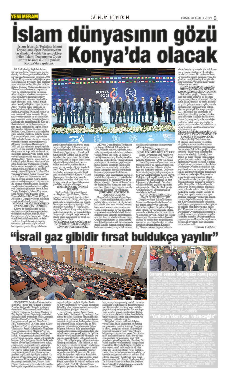 20 Aralık 2019 Yeni Meram Gazetesi