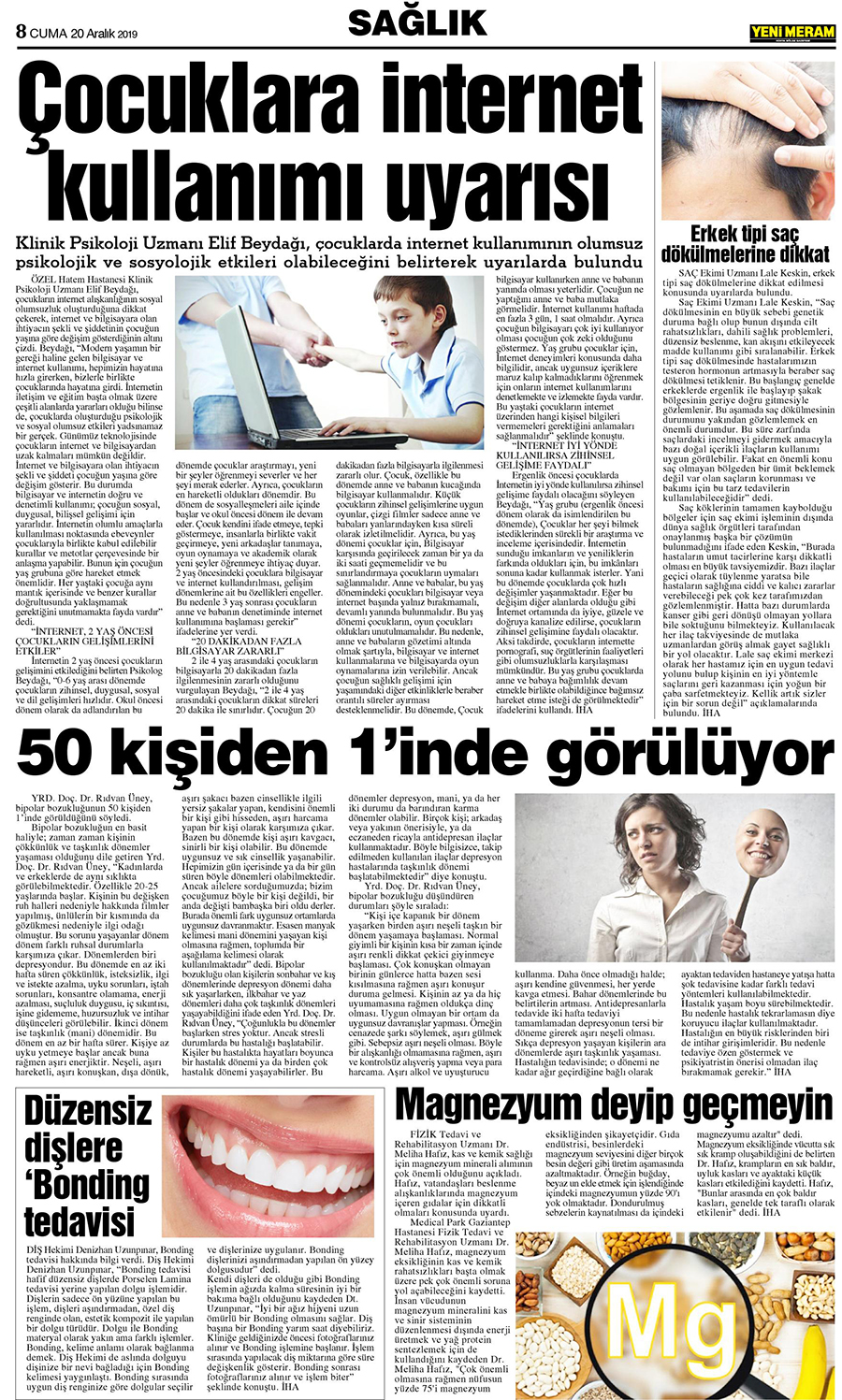 21 Aralık 2019 Yeni Meram Gazetesi