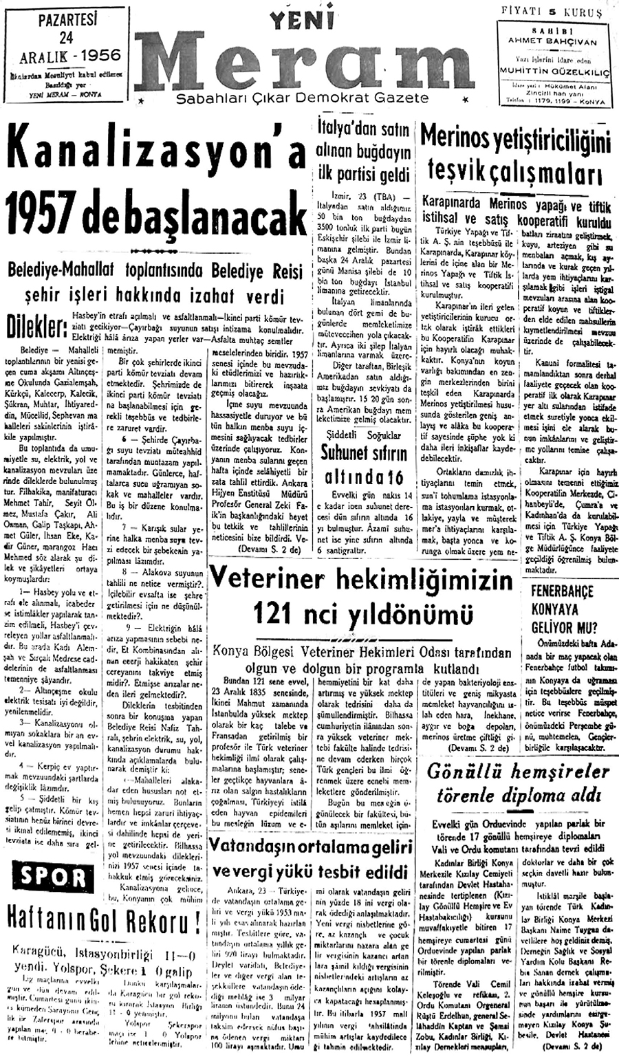 24 Aralık 2019 Yeni Meram Gazetesi