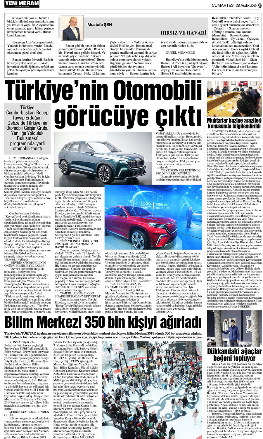 28 Aralık 2019 Yeni Meram Gazetesi