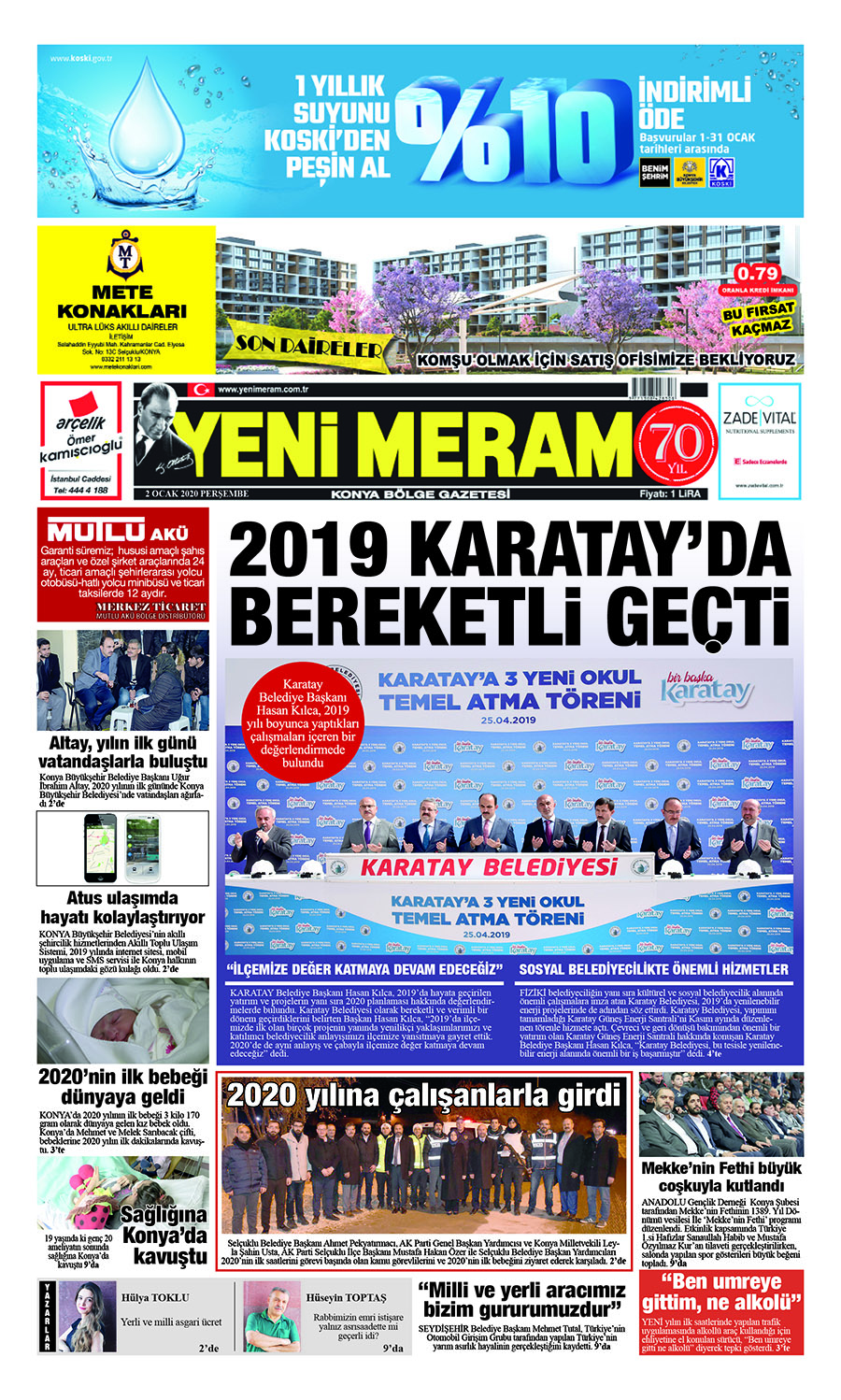 2 Ocak 2020 Yeni Meram Gazetesi