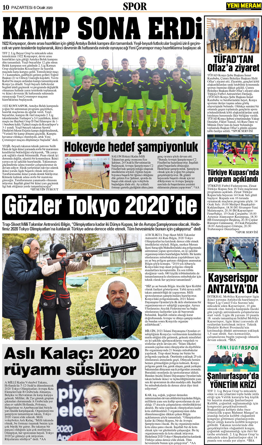 6 Ocak 2020 Yeni Meram Gazetesi