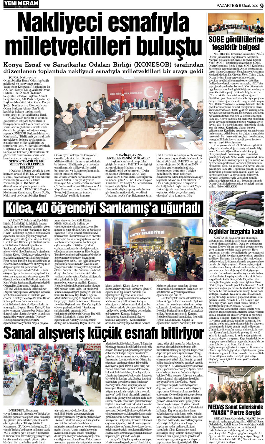 6 Ocak 2020 Yeni Meram Gazetesi