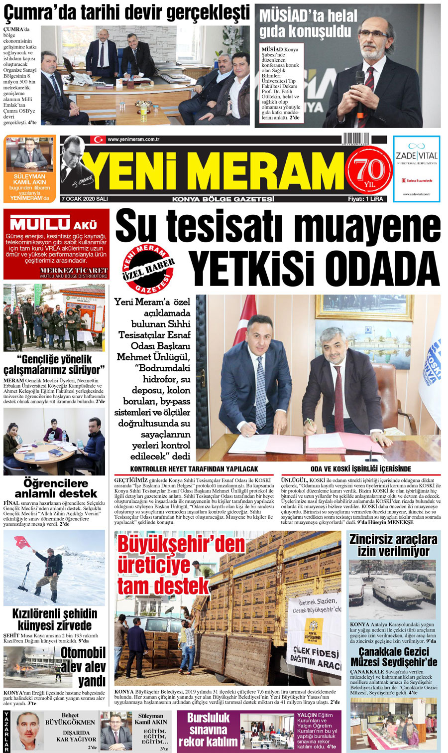 7 Ocak 2020 Yeni Meram Gazetesi