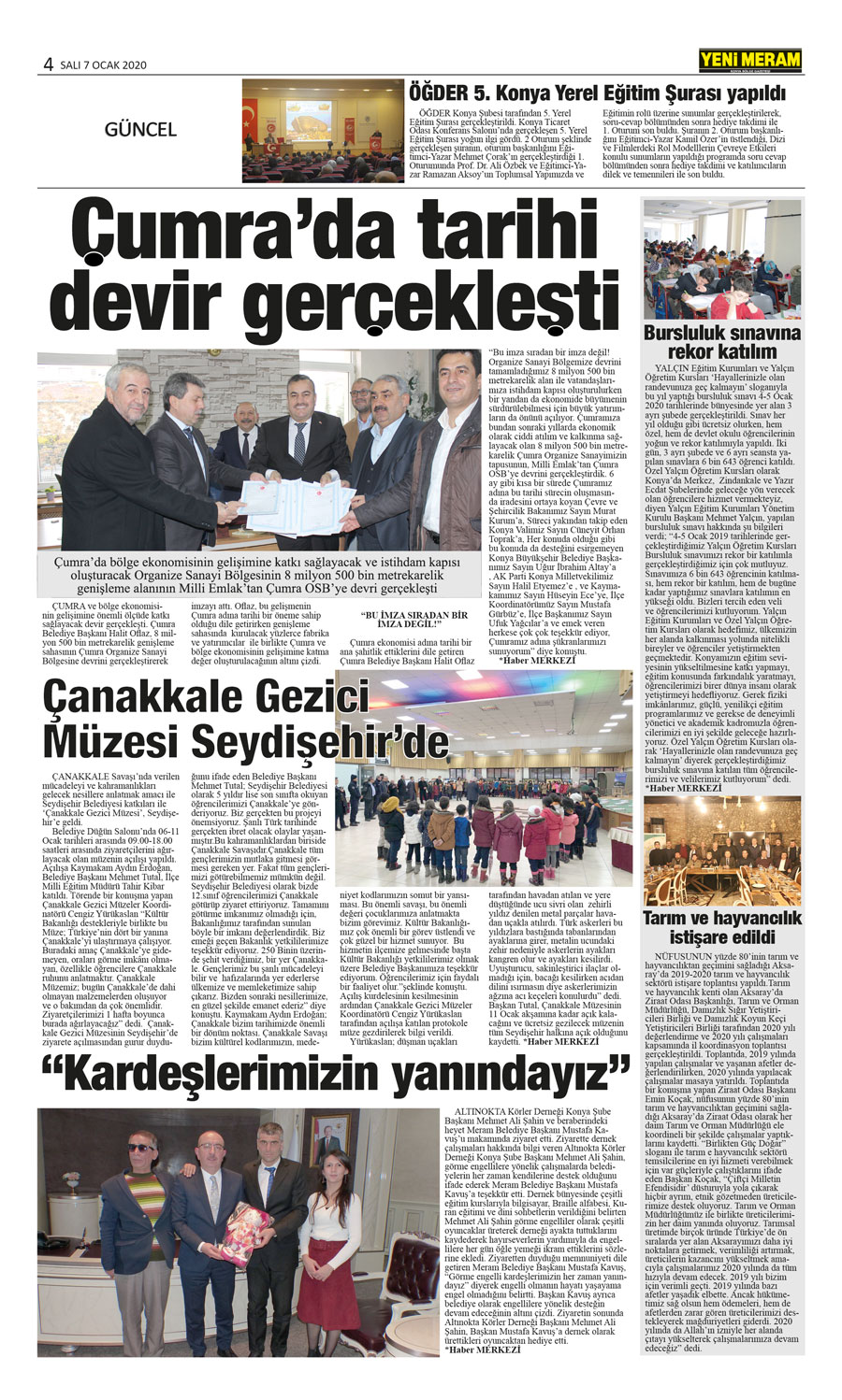 7 Ocak 2020 Yeni Meram Gazetesi