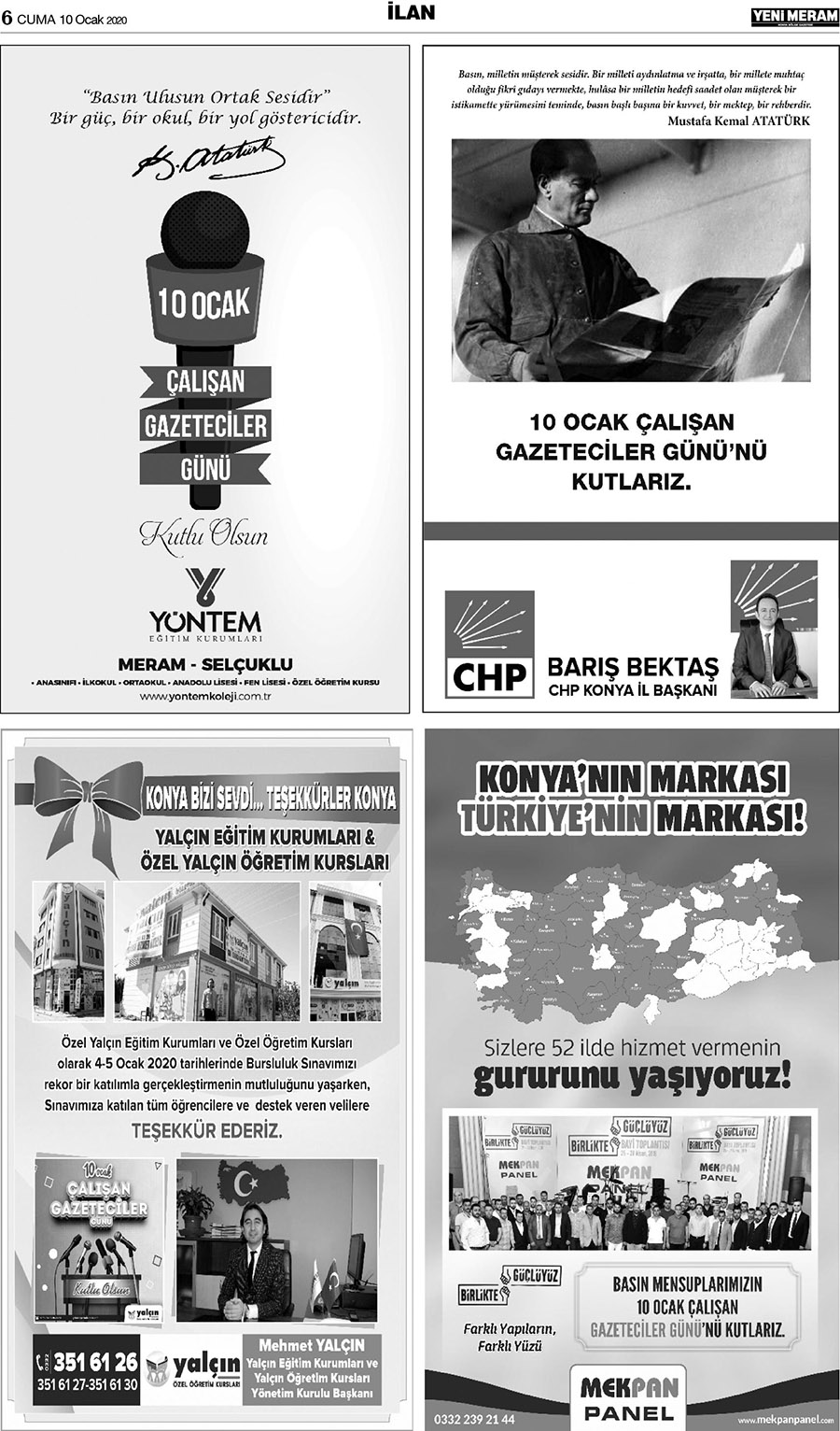 10 Ocak 2020 Yeni Meram Gazetesi