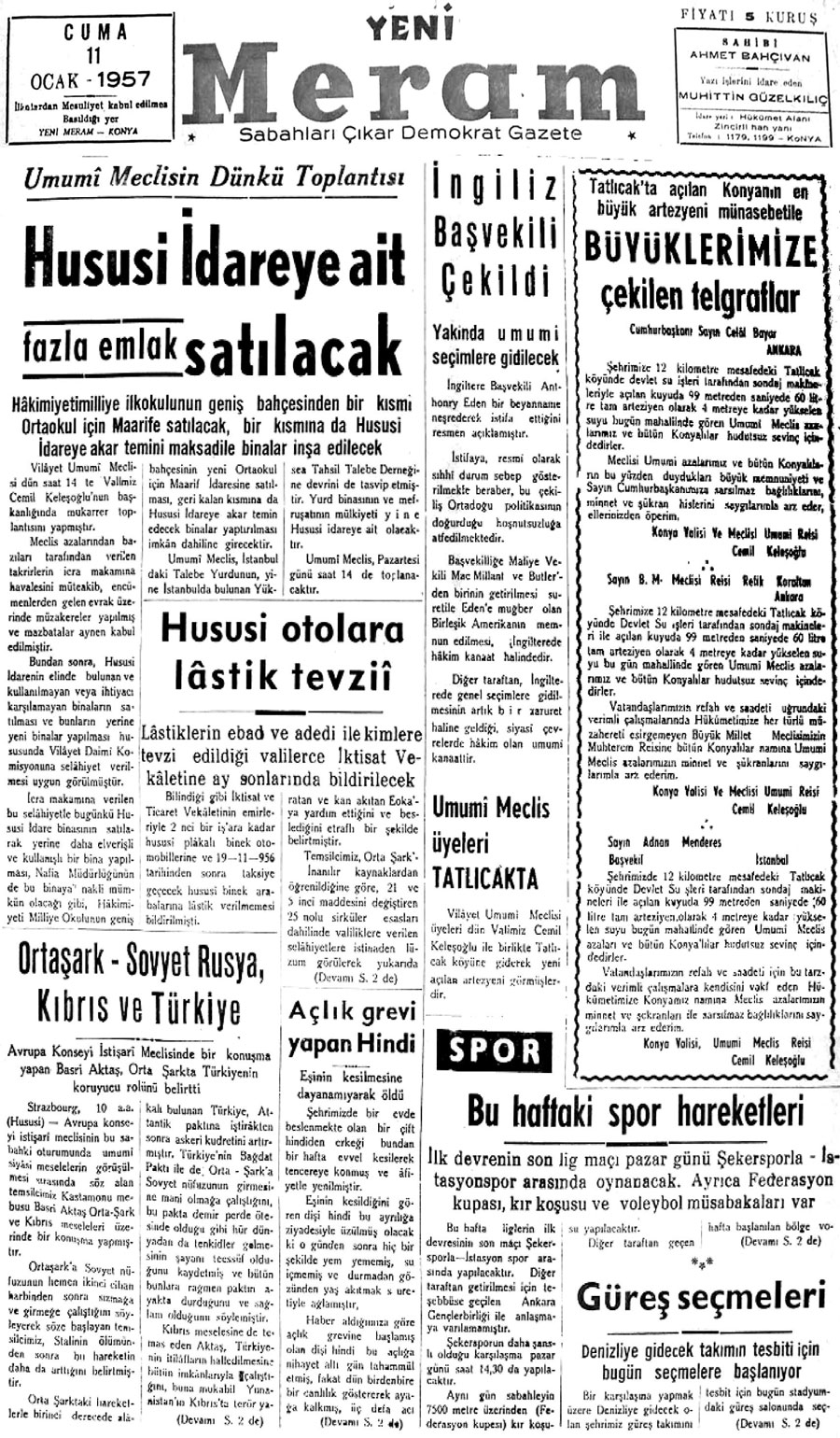 11 Ocak 2020 Yeni Meram Gazetesi