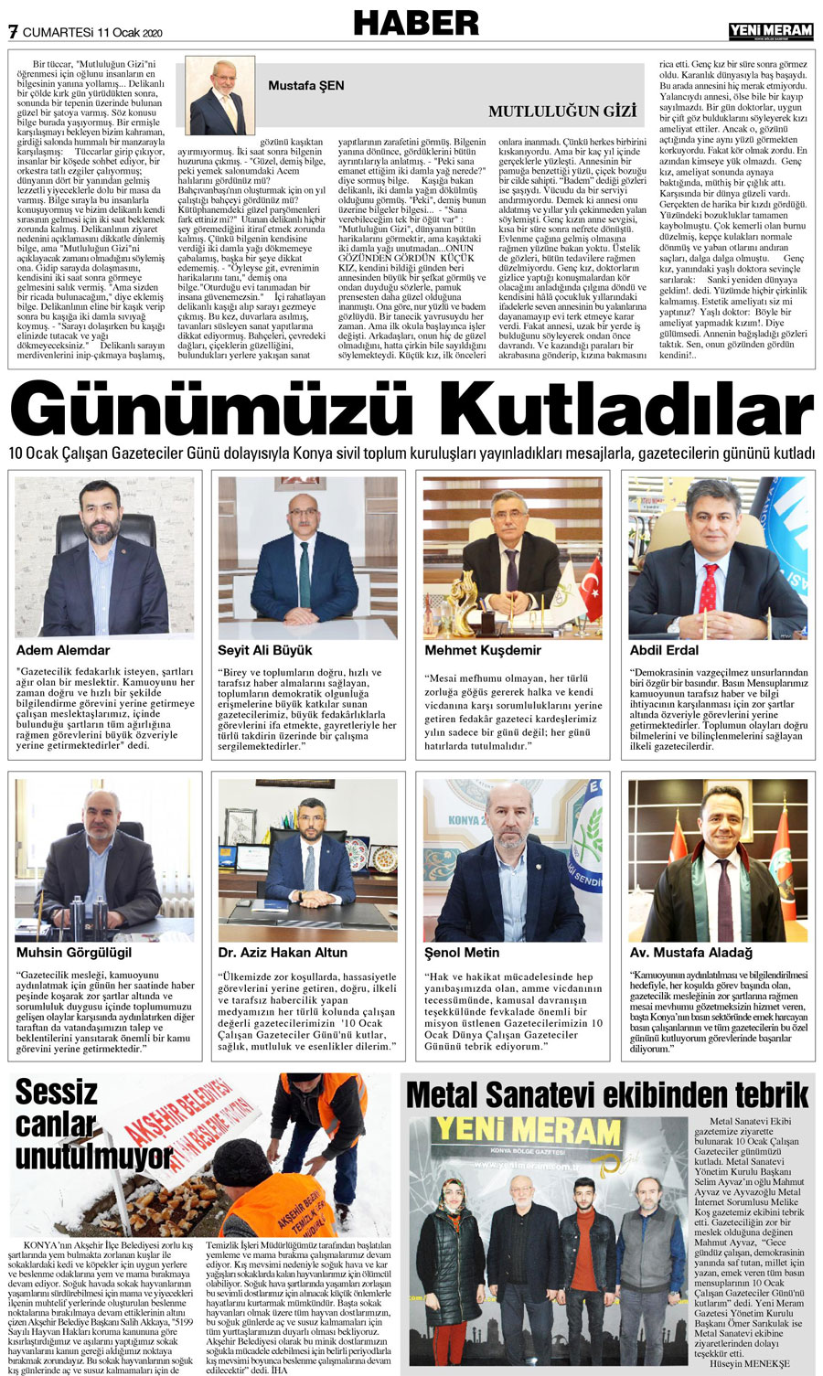 11 Ocak 2020 Yeni Meram Gazetesi