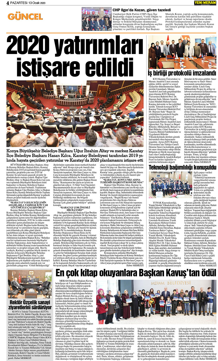 13 Ocak 2020 Yeni Meram Gazetesi