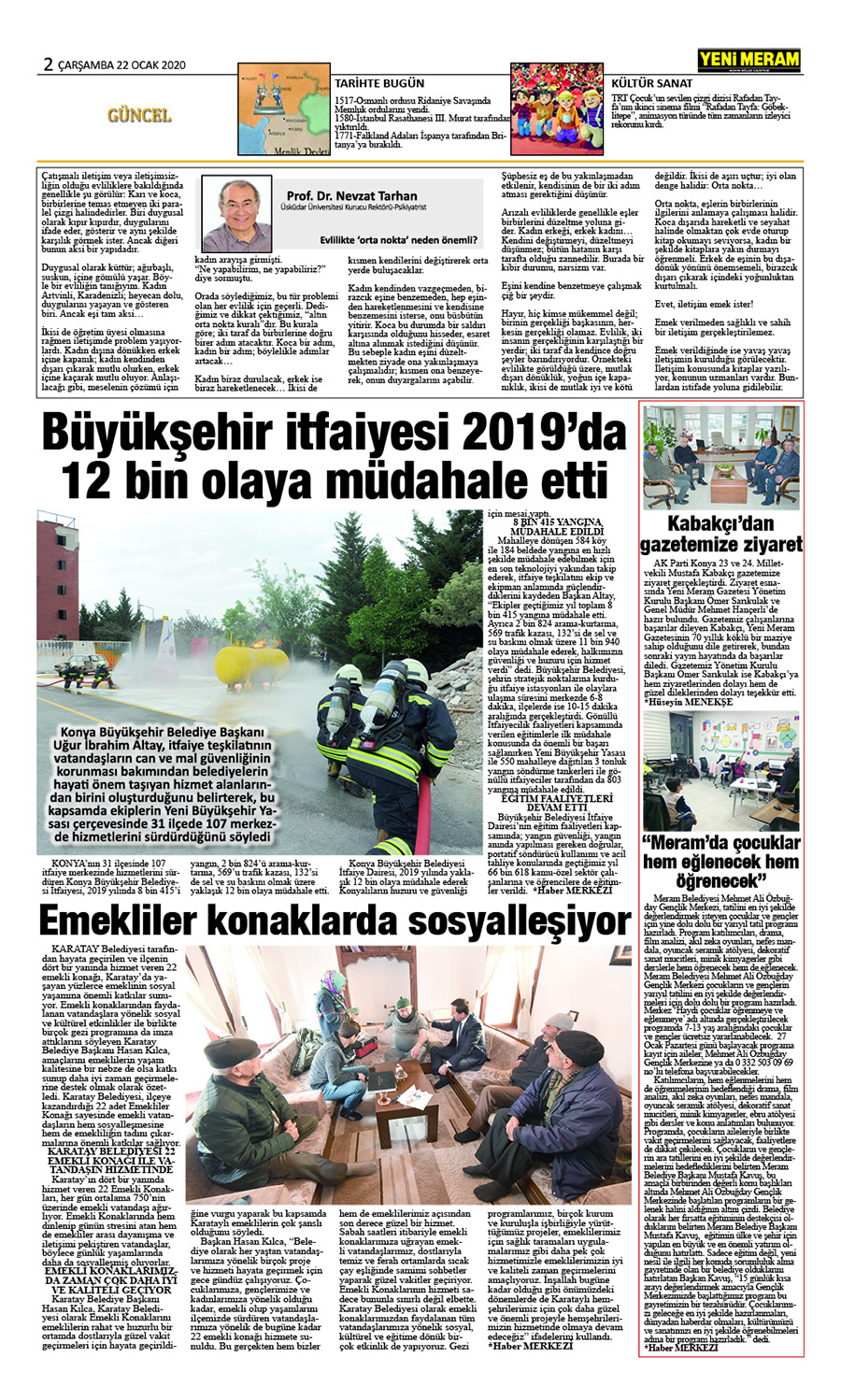 22 Ocak 2020 Yeni Meram Gazetesi