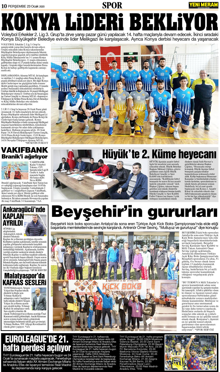 23 Ocak 2020 Yeni Meram Gazetesi