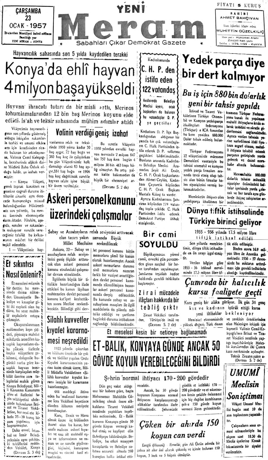 23 Ocak 2020 Yeni Meram Gazetesi