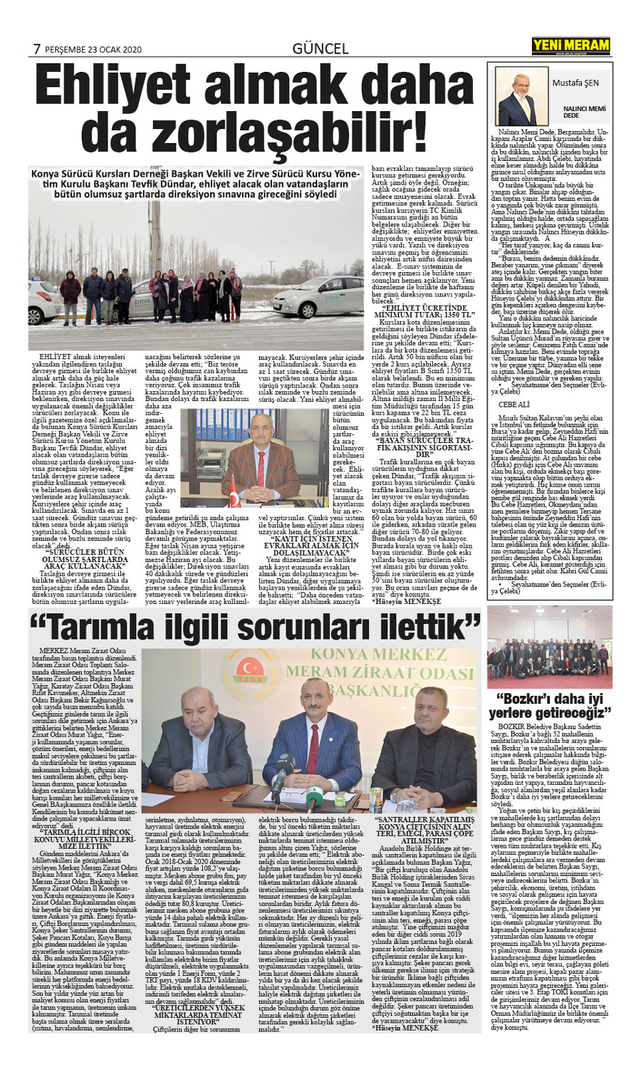 23 Ocak 2020 Yeni Meram Gazetesi