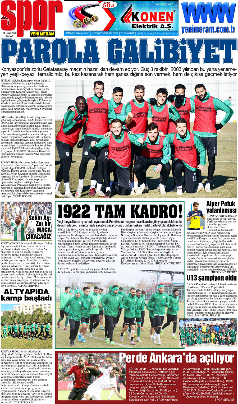 24 Ocak 2020 Yeni Meram Gazetesi