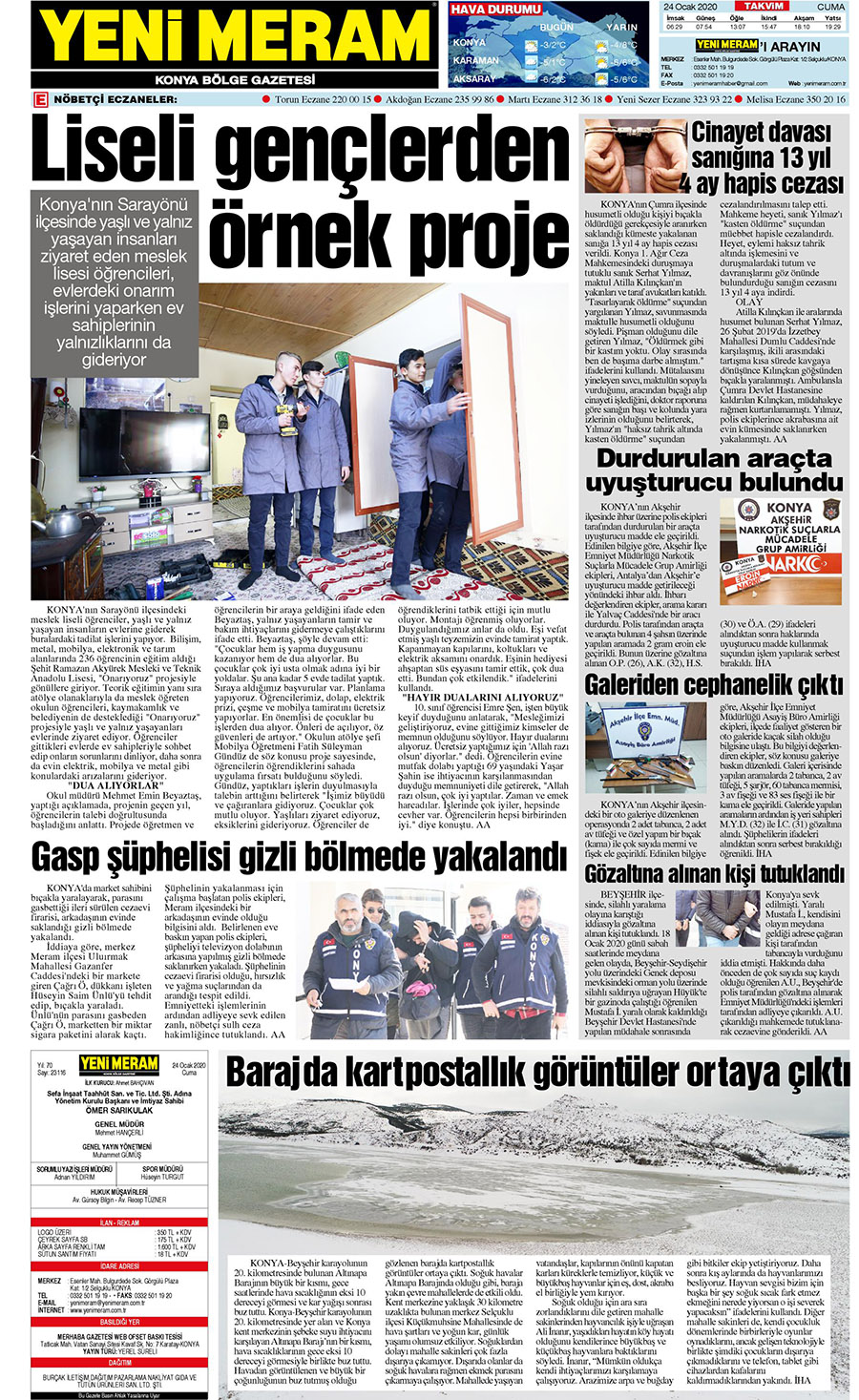 24 Ocak 2020 Yeni Meram Gazetesi