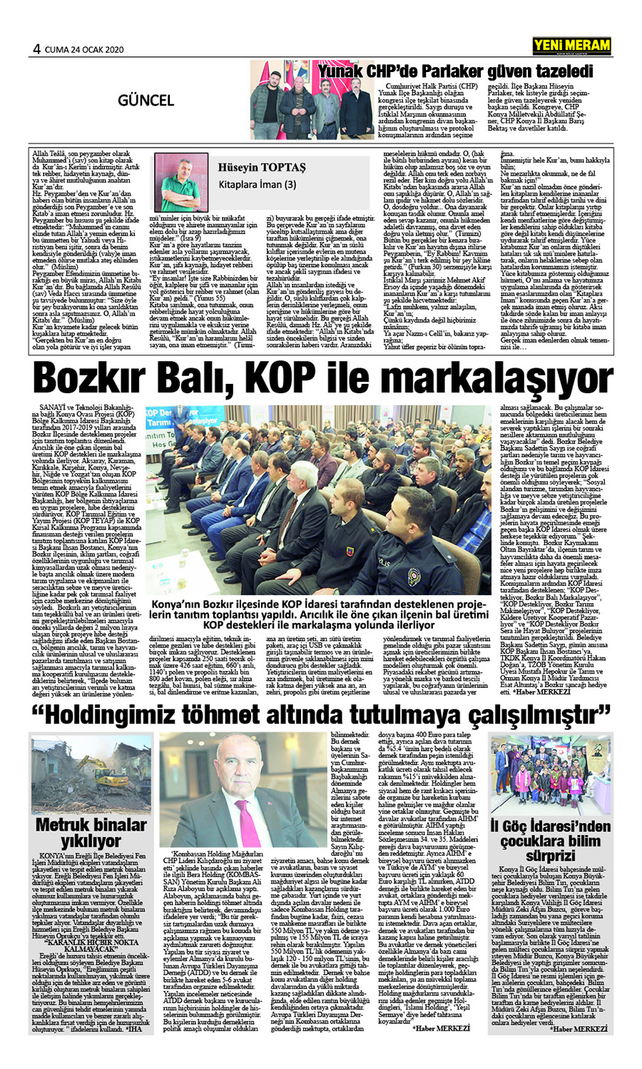 24 Ocak 2020 Yeni Meram Gazetesi