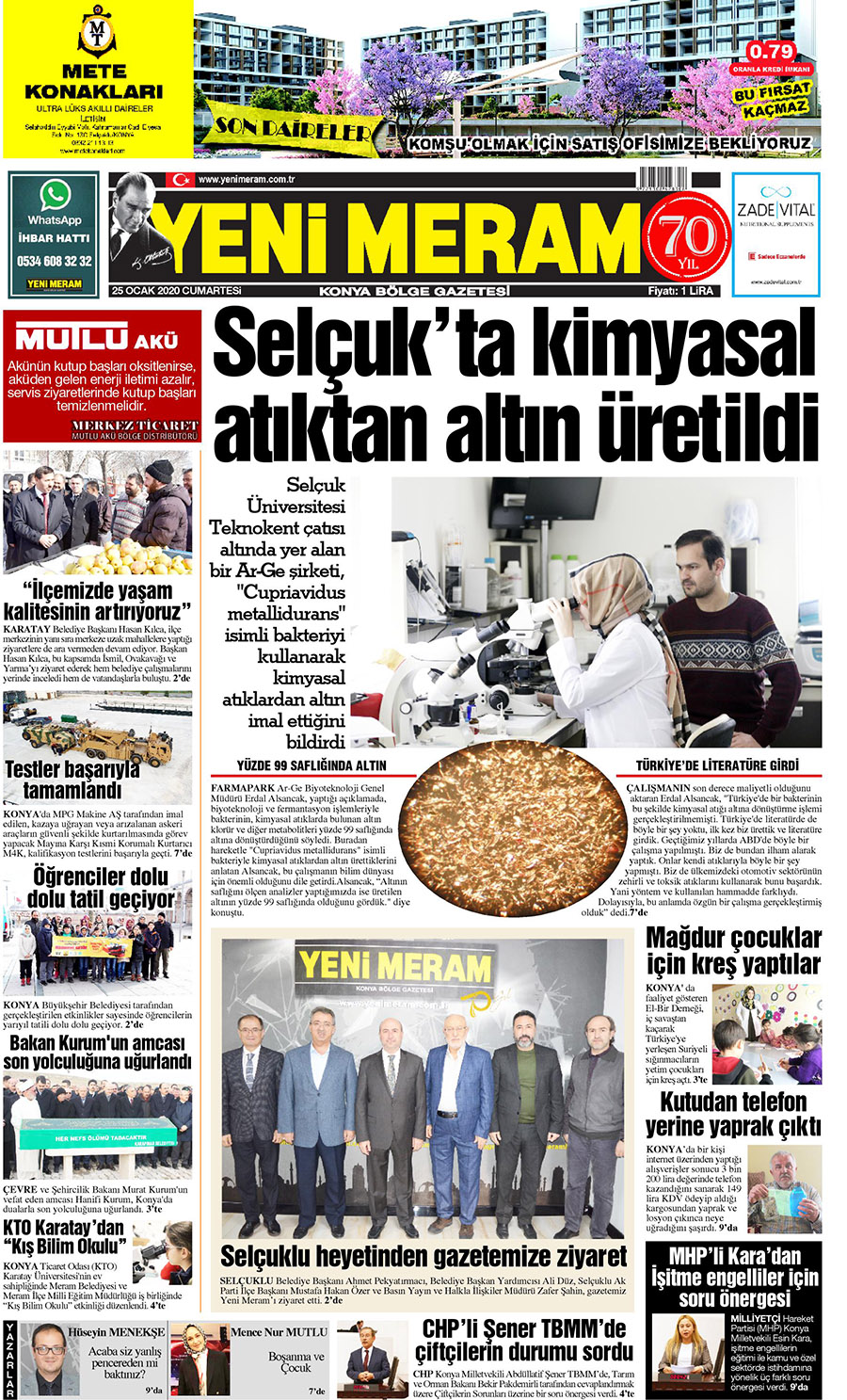 25 Ocak 2020 Yeni Meram Gazetesi