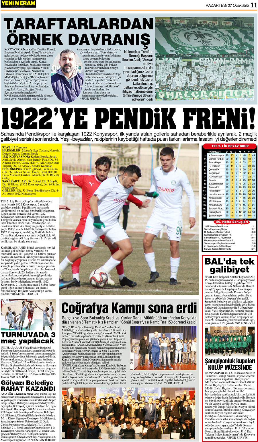 27 Ocak 2020 Yeni Meram Gazetesi