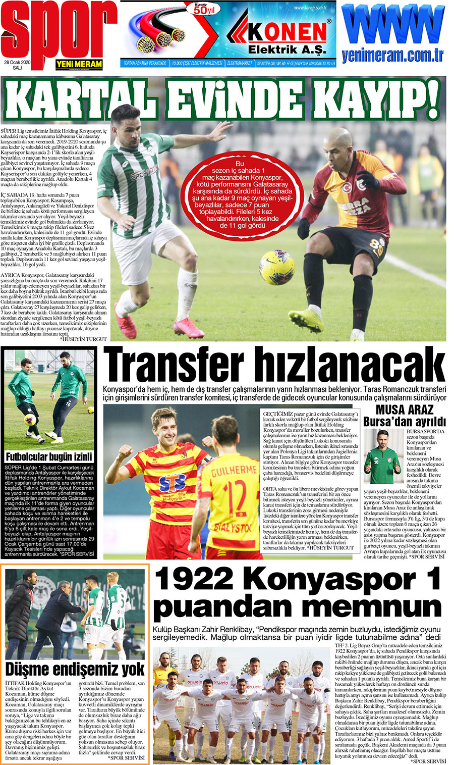 28 Ocak 2020 Yeni Meram Gazetesi