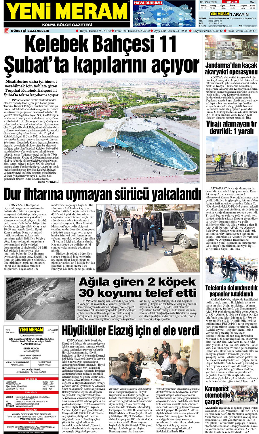 28 Ocak 2020 Yeni Meram Gazetesi