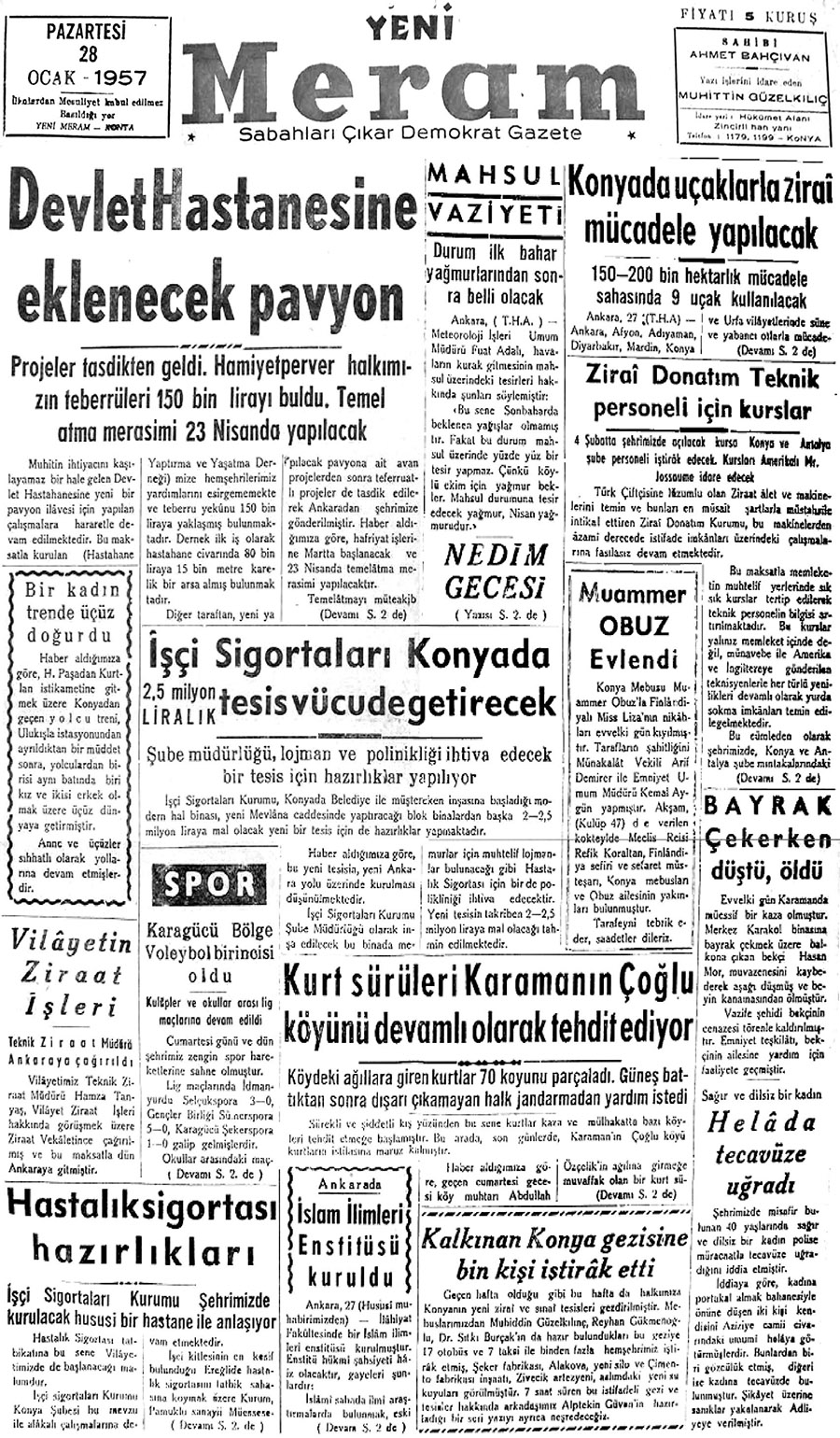 28 Ocak 2020 Yeni Meram Gazetesi