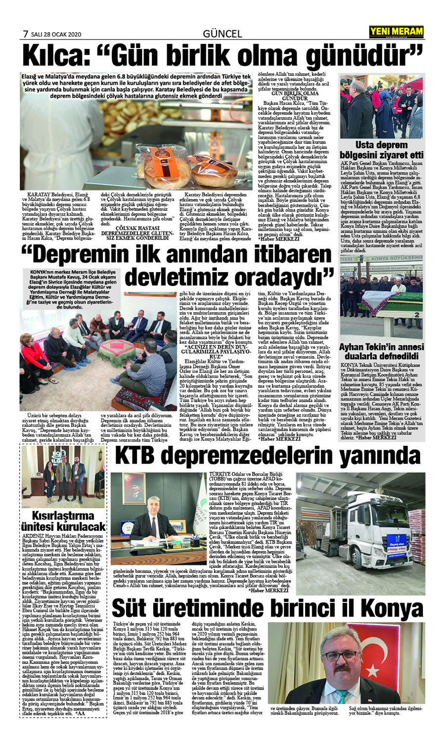 28 Ocak 2020 Yeni Meram Gazetesi