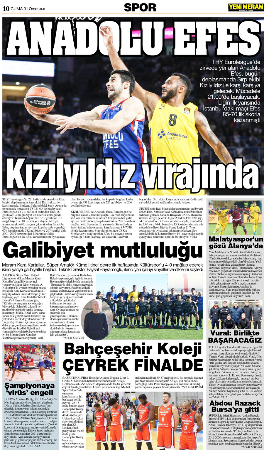 31 Ocak 2020 Yeni Meram Gazetesi