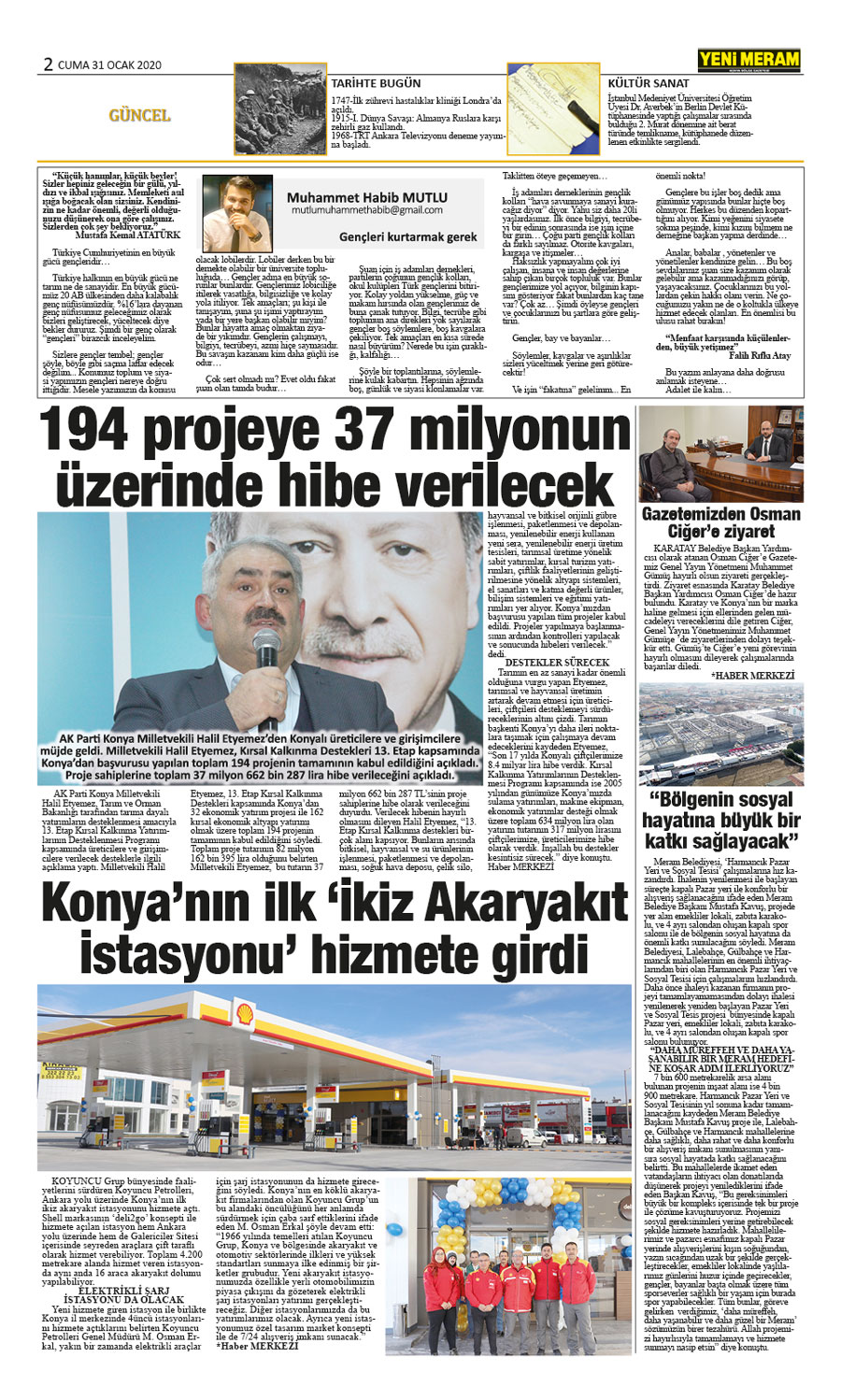 31 Ocak 2020 Yeni Meram Gazetesi