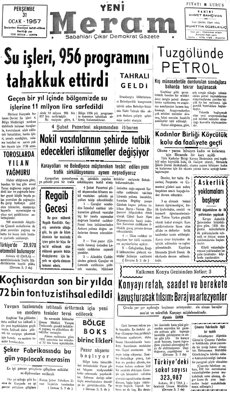 31 Ocak 2020 Yeni Meram Gazetesi