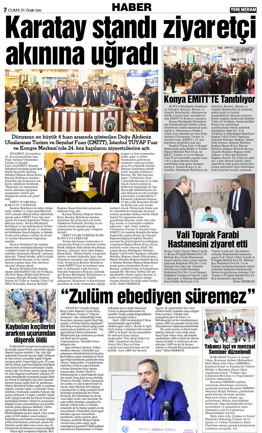 31 Ocak 2020 Yeni Meram Gazetesi