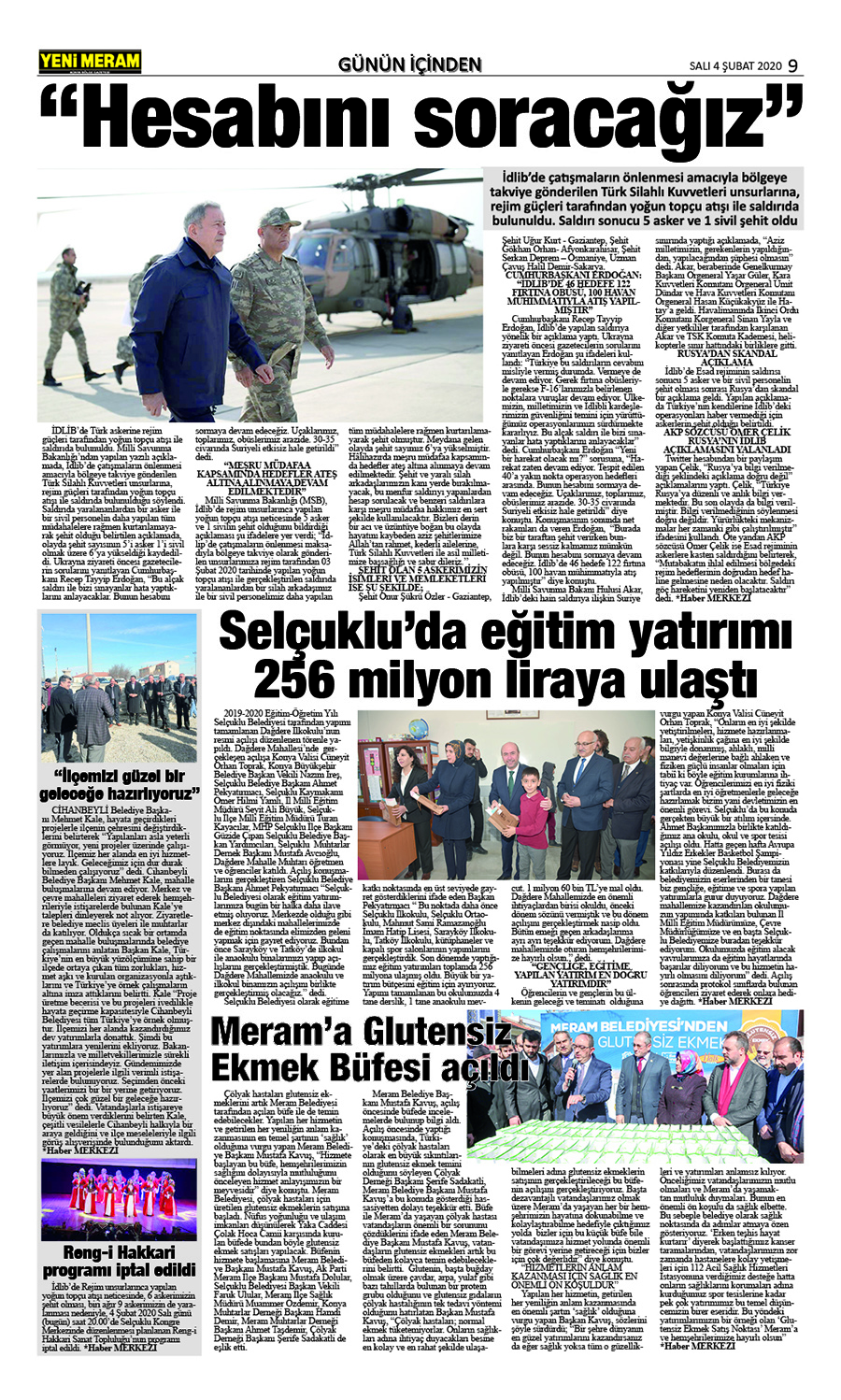 4 Şubat 2020 Yeni Meram Gazetesi