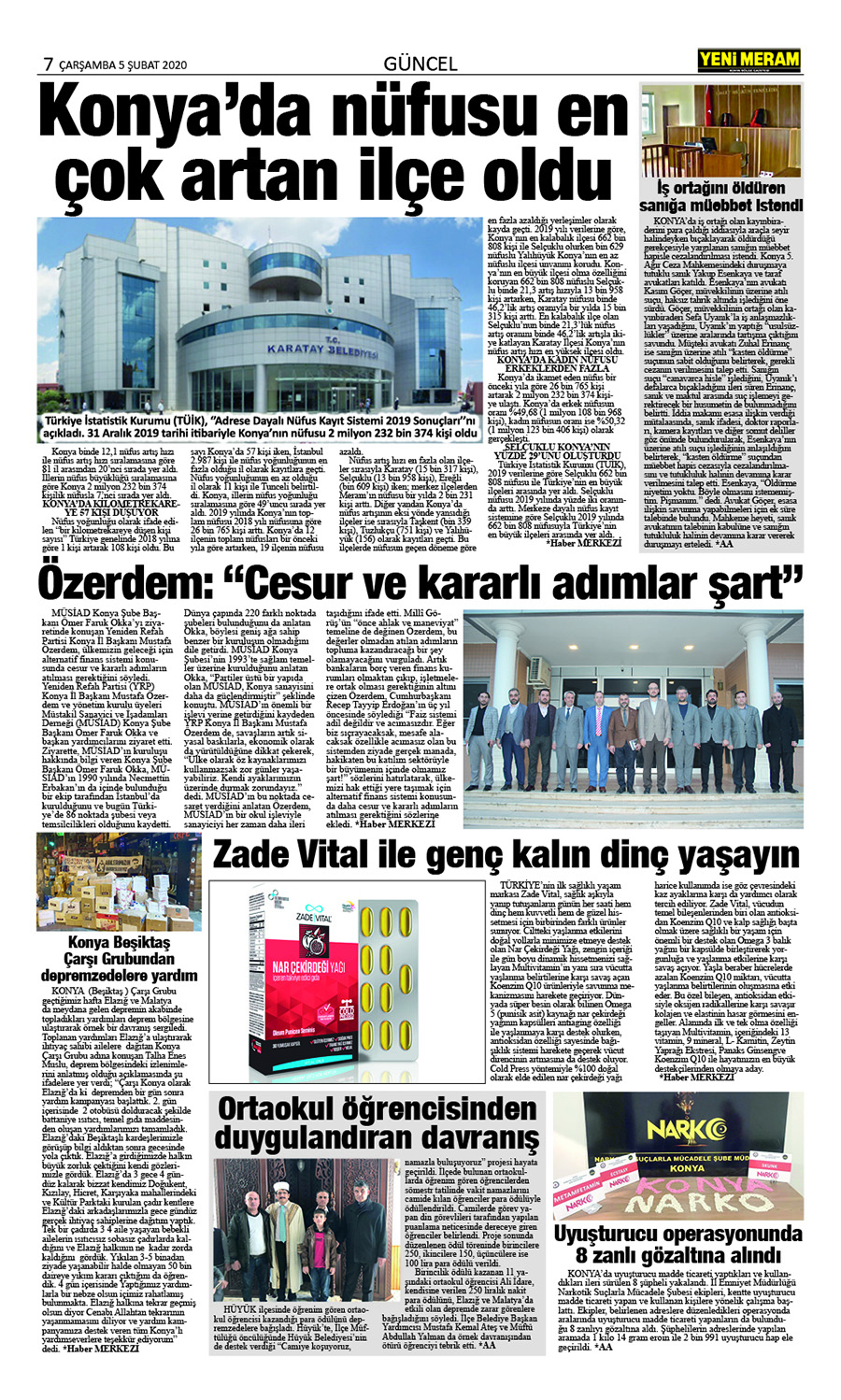 5 Şubat 2020 Yeni Meram Gazetesi