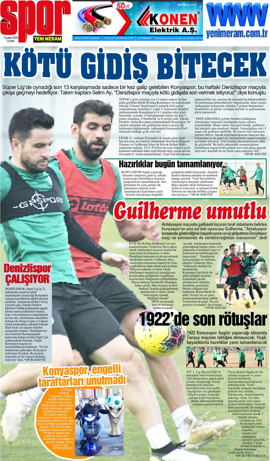 7 Şubat 2020 Yeni Meram Gazetesi