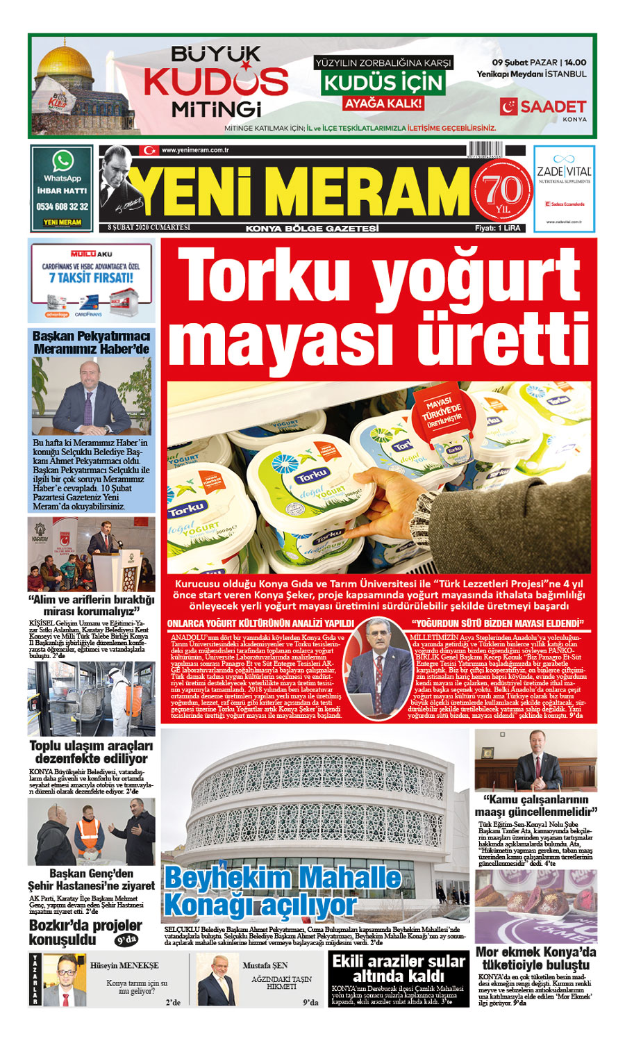 8 Şubat 2020 Yeni Meram Gazetesi