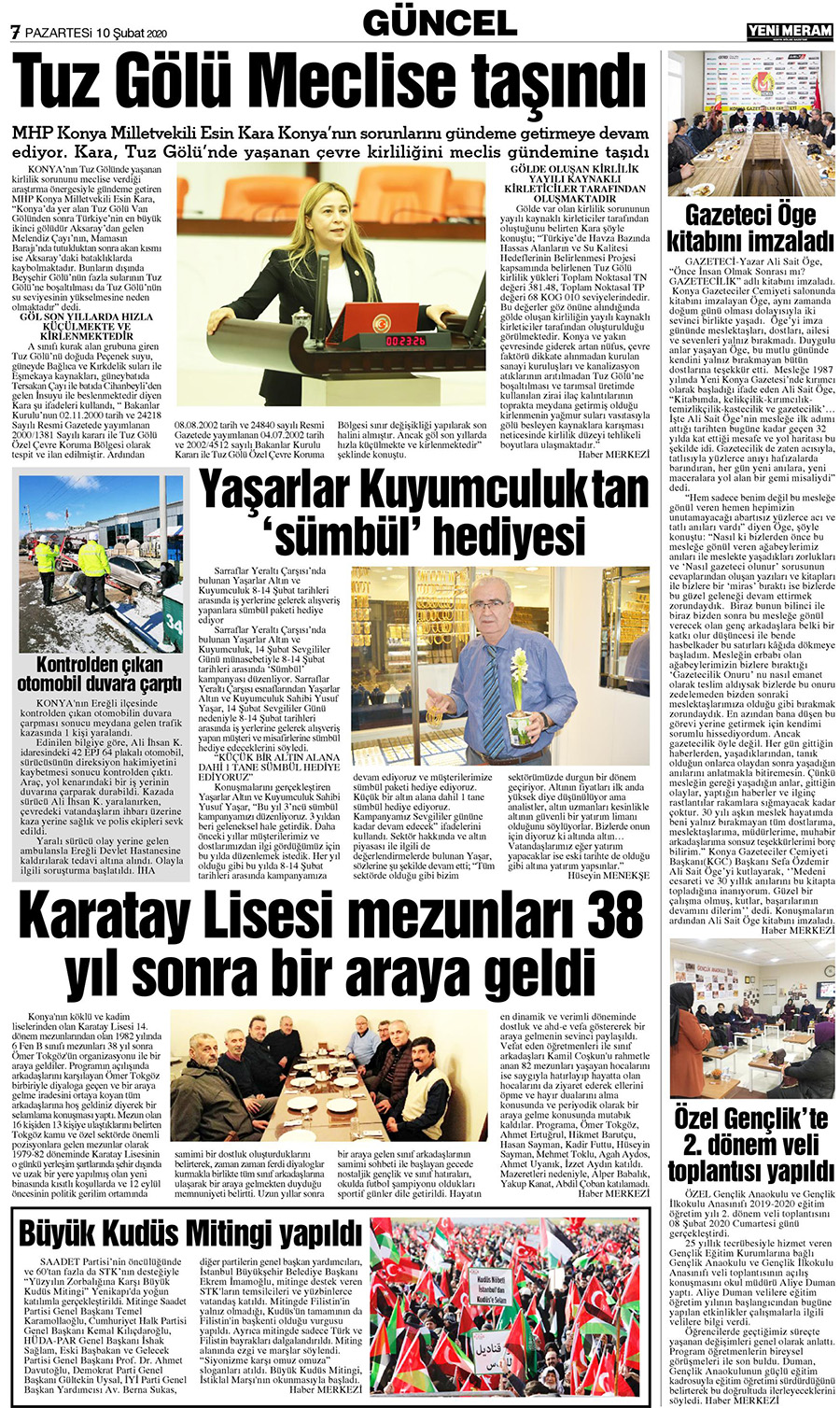 10 Şubat 2020 Yeni Meram Gazetesi