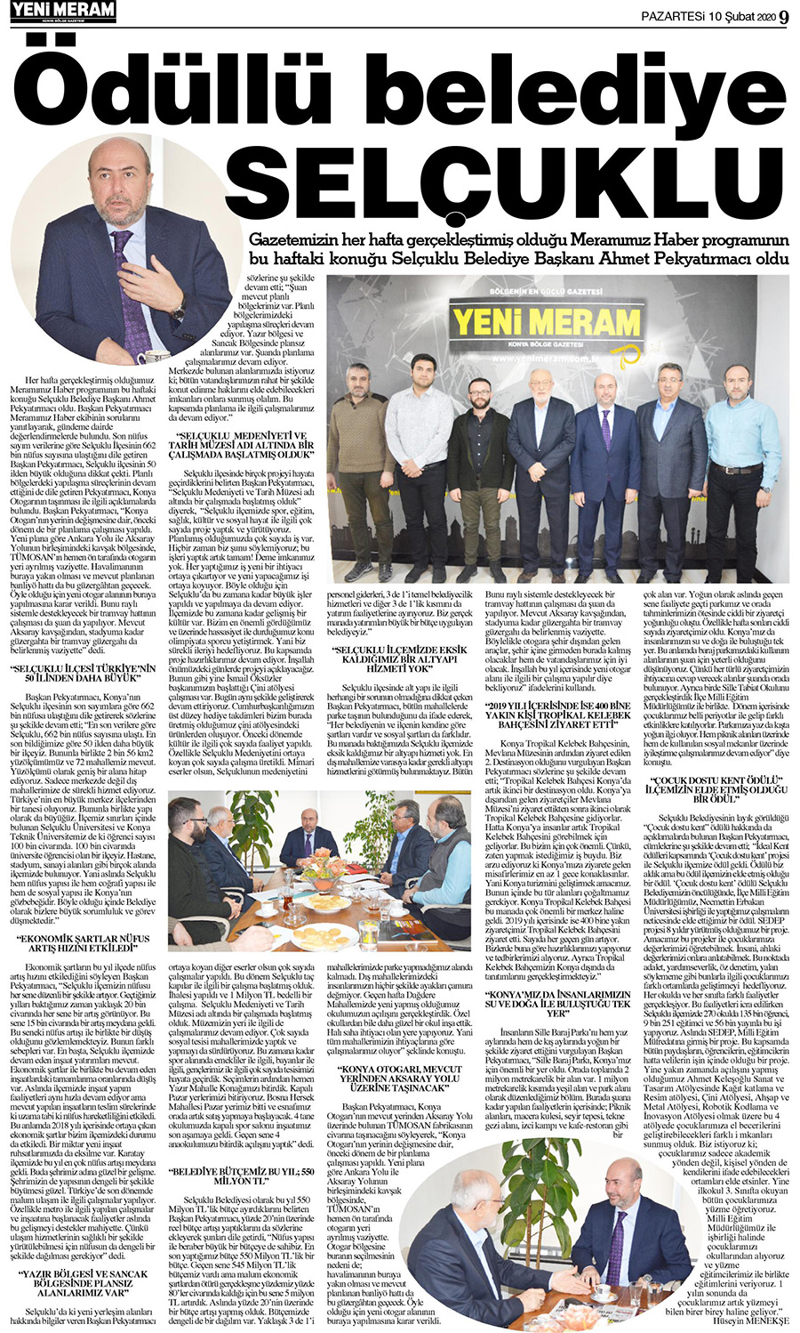 10 Şubat 2020 Yeni Meram Gazetesi