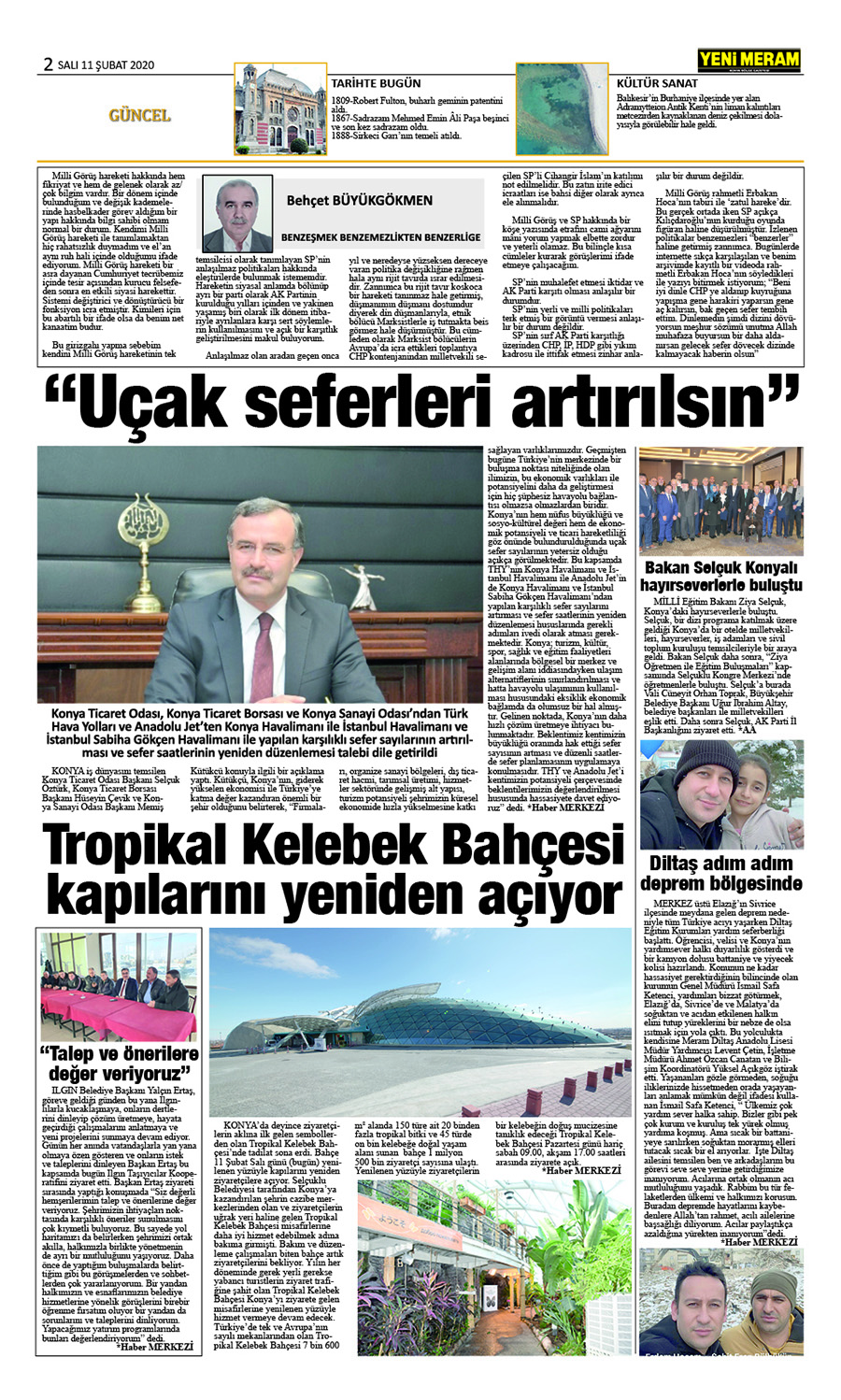 11 Şubat 2020 Yeni Meram Gazetesi