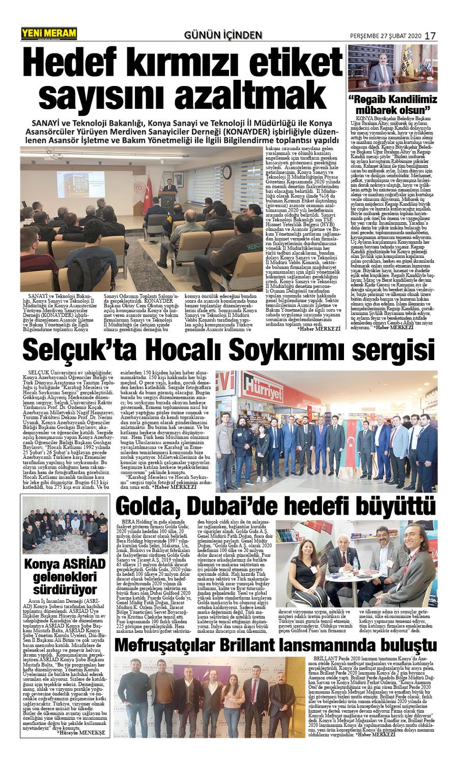 27 Şubat 2020 Yeni Meram Gazetesi