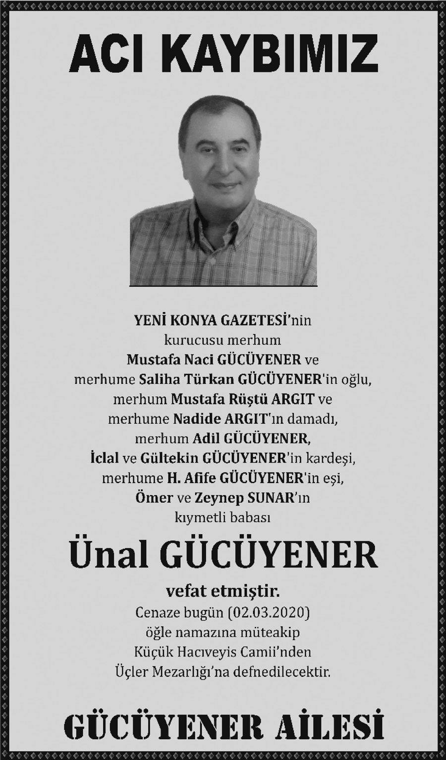 2 Mart 2020 Yeni Meram Gazetesi