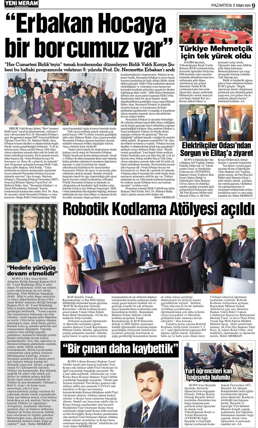 2 Mart 2020 Yeni Meram Gazetesi