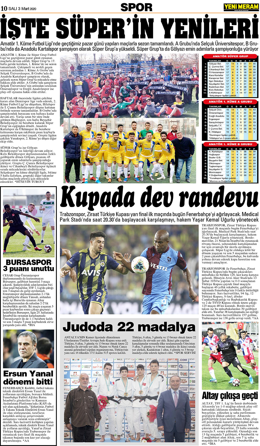 3 Mart 2020 Yeni Meram Gazetesi