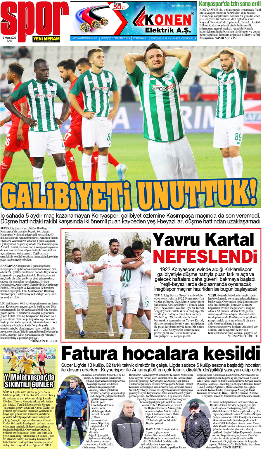 3 Mart 2020 Yeni Meram Gazetesi