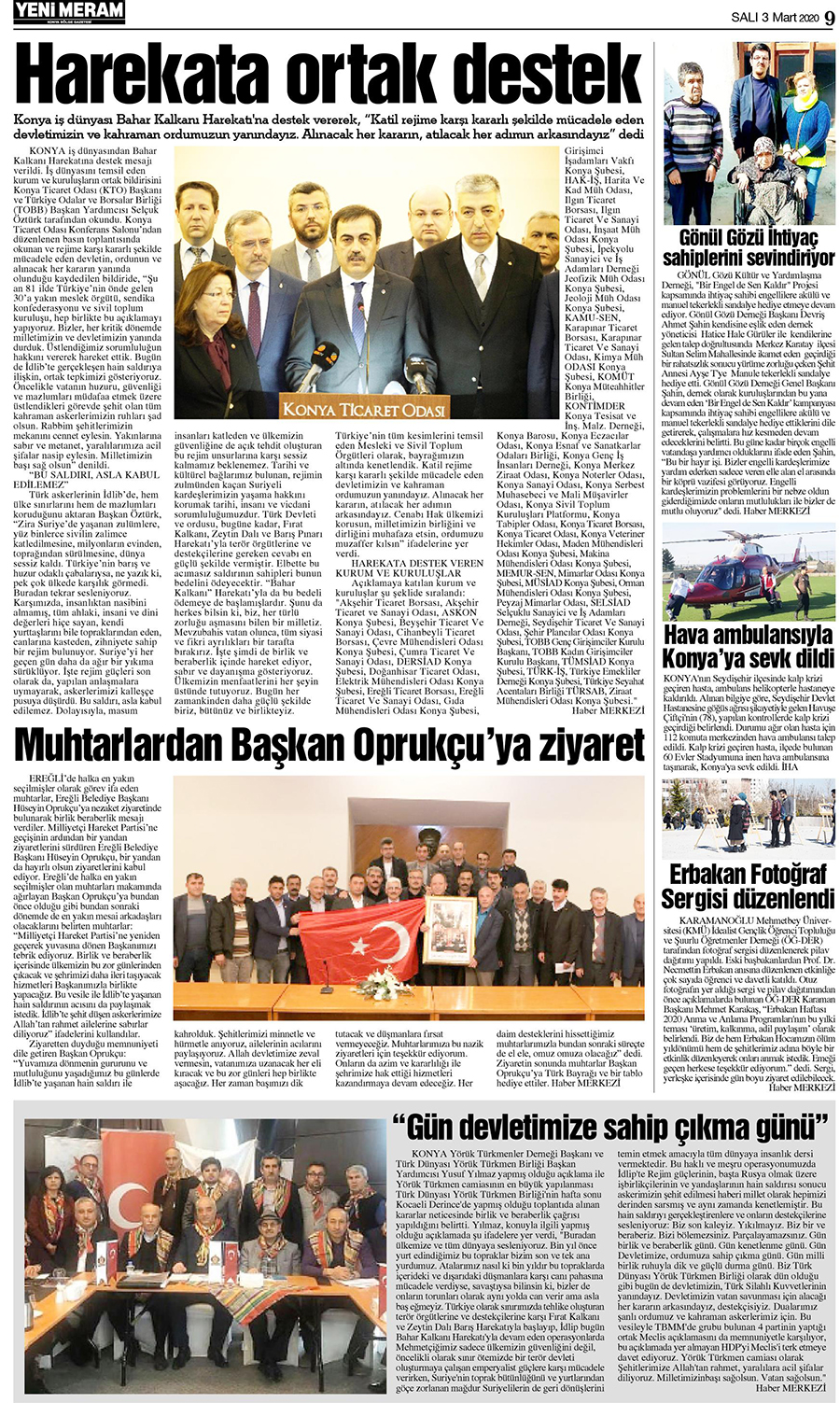 3 Mart 2020 Yeni Meram Gazetesi