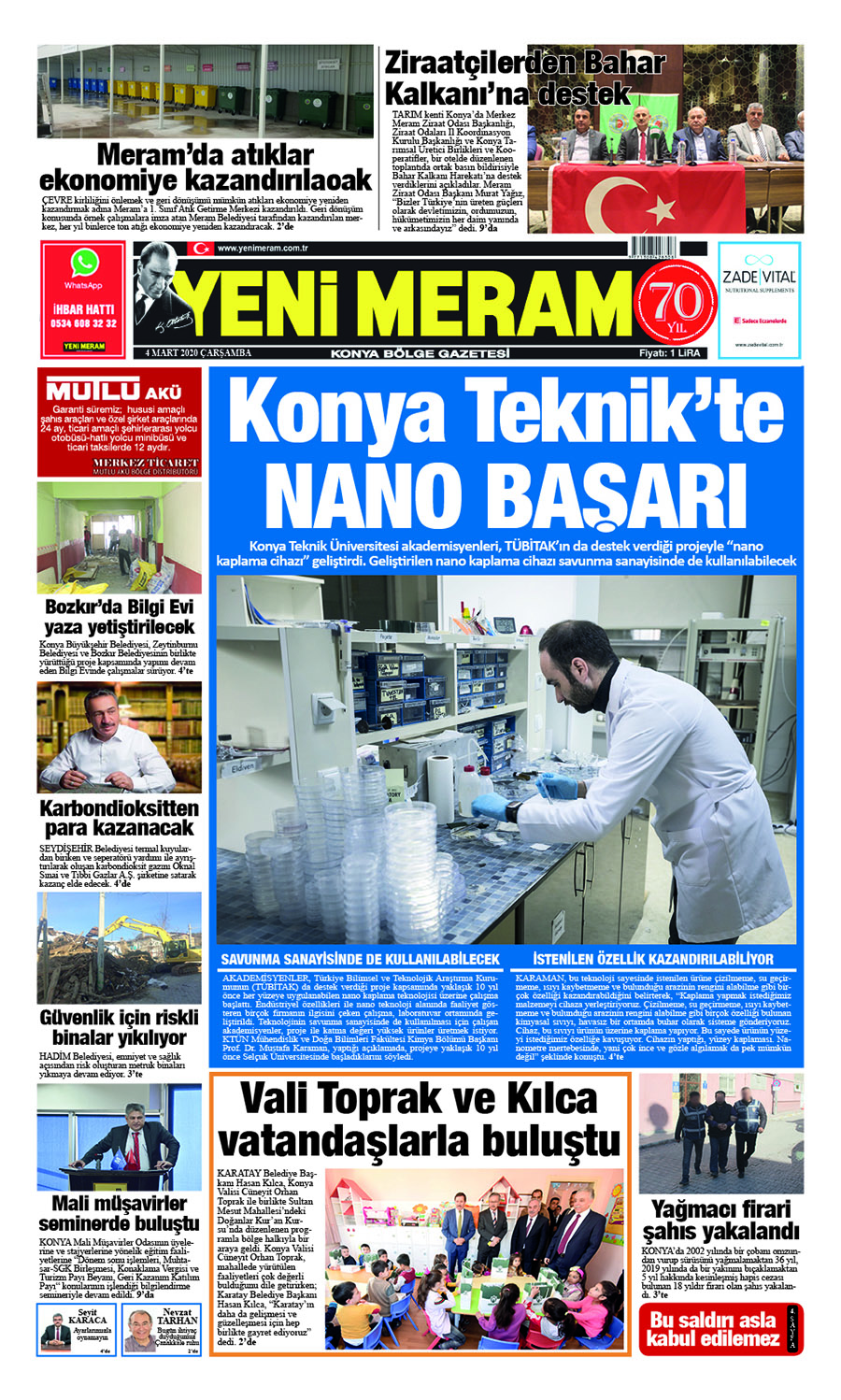 4 Mart 2020 Yeni Meram Gazetesi