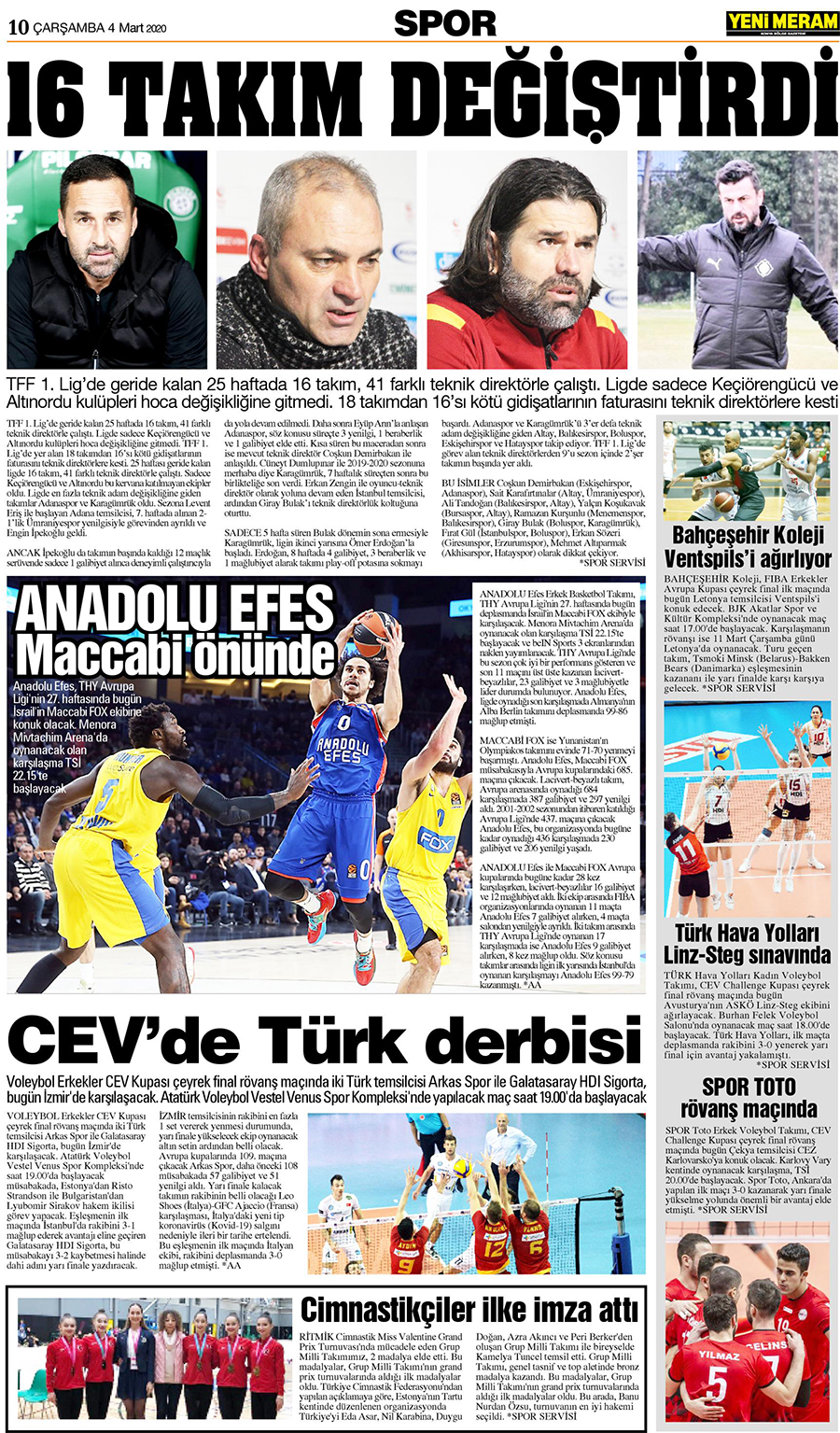 4 Mart 2020 Yeni Meram Gazetesi