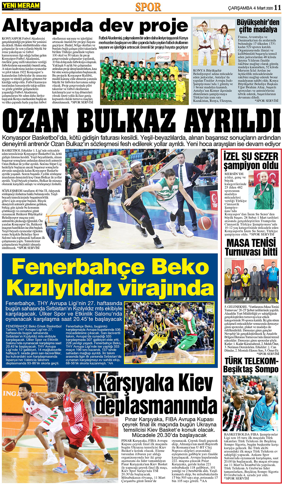 4 Mart 2020 Yeni Meram Gazetesi