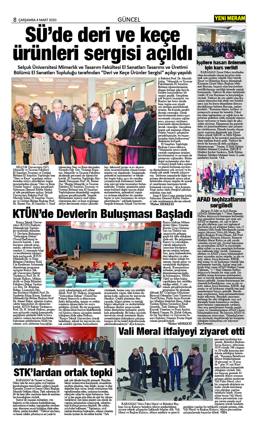 4 Mart 2020 Yeni Meram Gazetesi