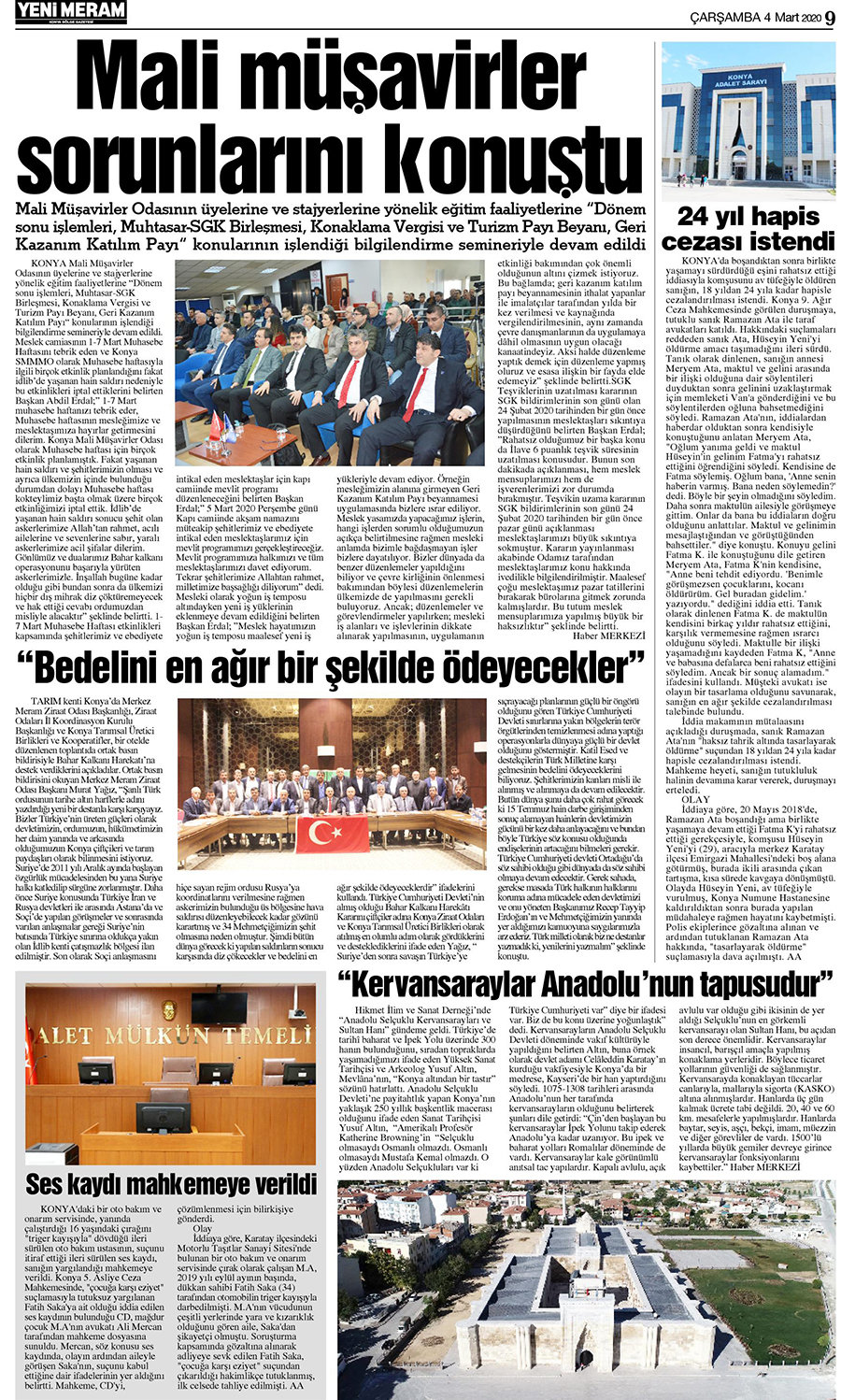 4 Mart 2020 Yeni Meram Gazetesi