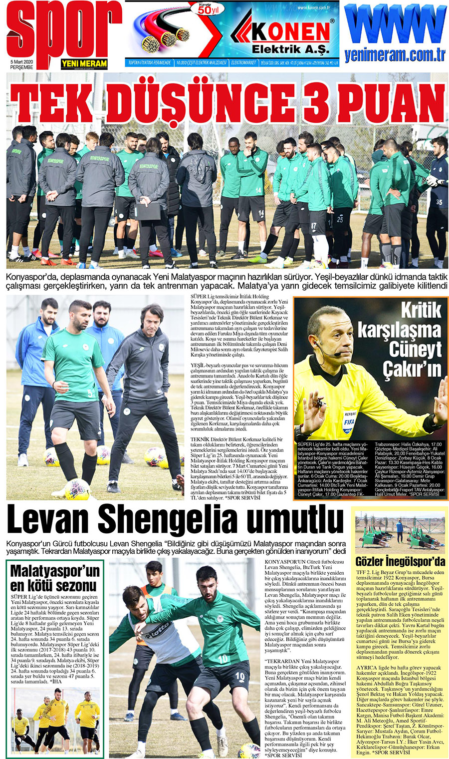 5 Mart 2020 Yeni Meram Gazetesi